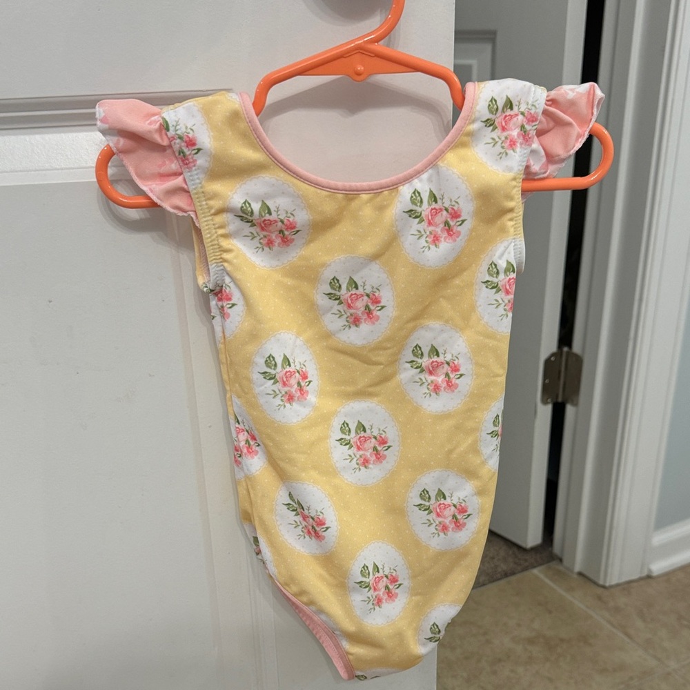Sweet Honey Floral Yellow leotard